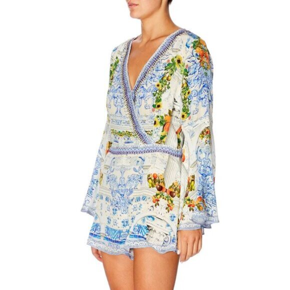 Camilla Come As You Are Bell Sleeve Playsuit Romper Small b87E - Picture 4 of 7